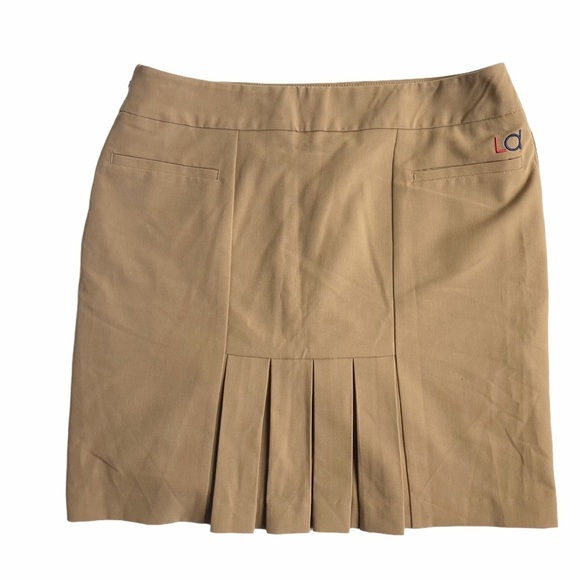 LIZZIE DRIVER Pleated SKORT Golf Skirt Khaki short - Picture 1 of 9
